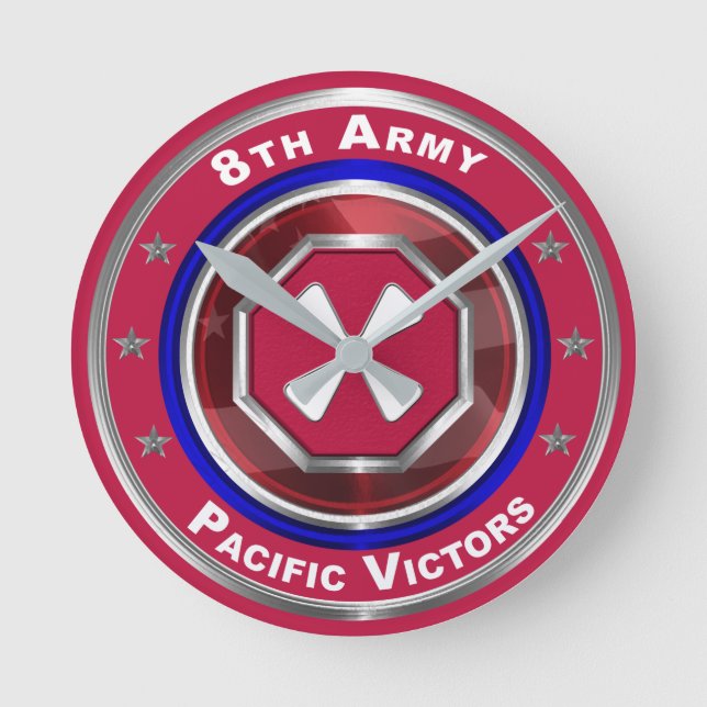 8th Army Customized Keepsake Round Clock (Front)