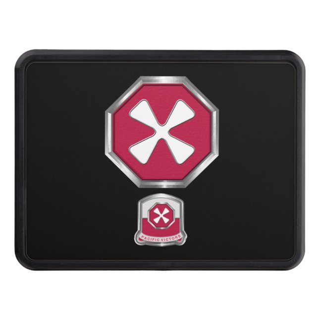 8th Army Customized Patch  Trailer Hitch Cover (Front)