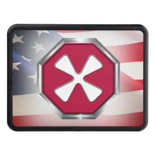 8th Army Silver Framed Patch  Trailer Hitch Cover