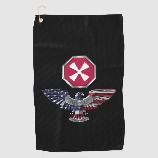 8th Army Veteran Eagle Golf Towel (Front)