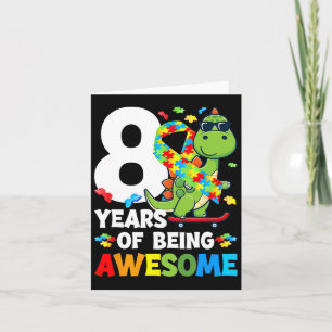 8th Autism Birthday Party Eight Year Old Autistic Card