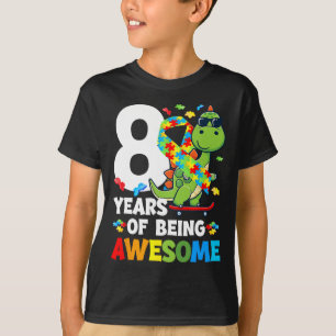 8th Autism Birthday Party Eight Year Old Autistic  T-Shirt
