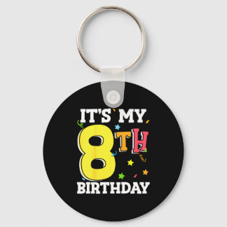 8th birthday 8 eight happy birthday boy or girls keychain