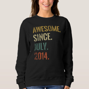 8th Birthday 8 Year Old Awesome Since July 2014 Sweatshirt