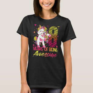 8th Birthday 8 Year Old Girl Flossing Unicorn Par T-Shirt