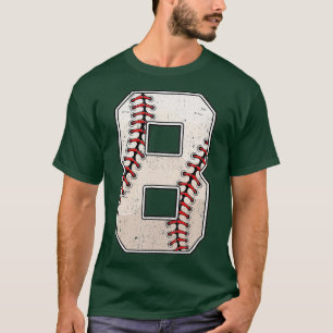 8th Birthday Baseball Big Number Eight 8 Year Old  T-Shirt
