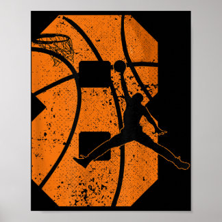 8th Birthday Basketball 7 Yr Bday Party 8yr Eight  Poster