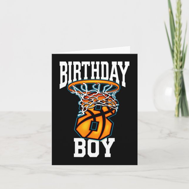 8th Birthday Basketball  8 Years Old Kids Gift 1 Card (Front)