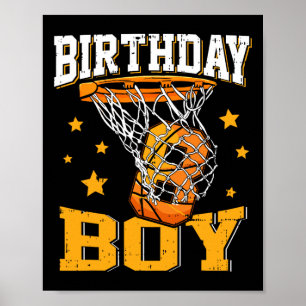 8th Birthday Basketball Boy 8 Year Old Basketball Poster