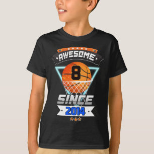 8th Birthday Basketball Player 8 Years Old Boy Gi T-Shirt