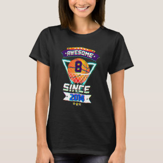 8th Birthday Basketball Player 8 Years Old Boy Gir T-Shirt