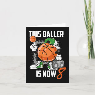 8th Birthday Basketball Player Fun 8 Years Old Kid Card