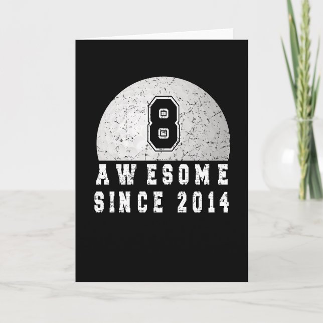 8th Birthday Born In 2014 Golfer Boy 8 Year Old Card (Front)