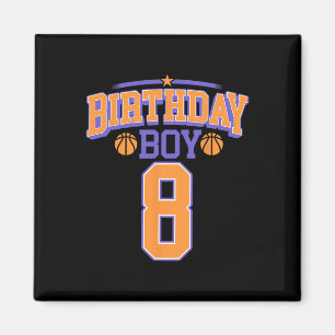 8th Birthday Boy Basketball Lover 8 Years Old Bday Magnet