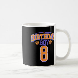 8th Birthday Boy Bysketbyll Lover 8 Years Old Bday Coffee Mug