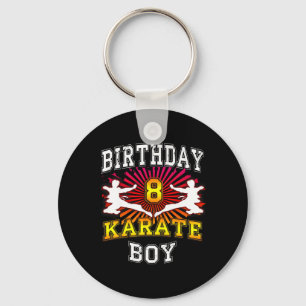 8th Birthday Boy - Karate 8 Years Old Kid Keychain