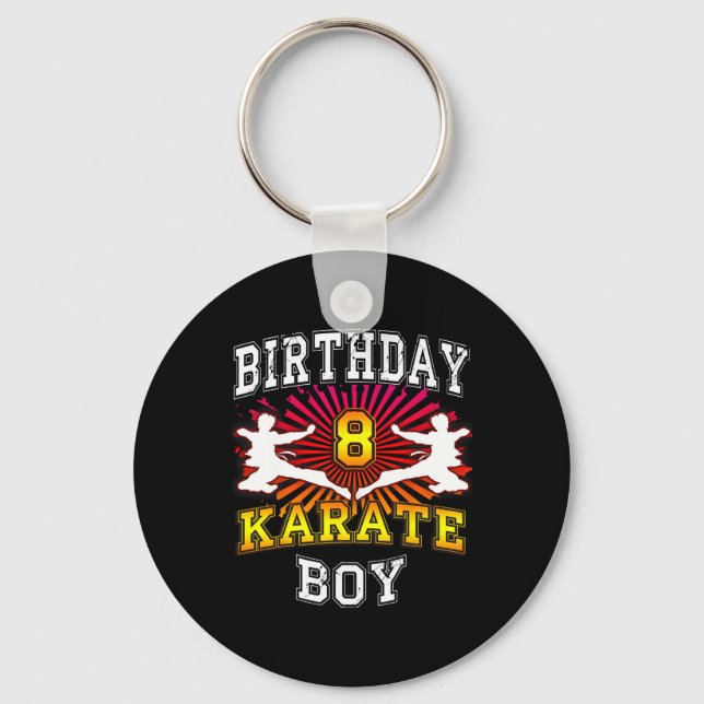 8th Birthday Boy - Karate 8 Years Old Kid  Keychain (Front)