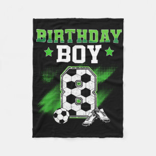 8th Birthday Boy Soccer 8 Year Old Sport 8yr Boys Fleece Blanket