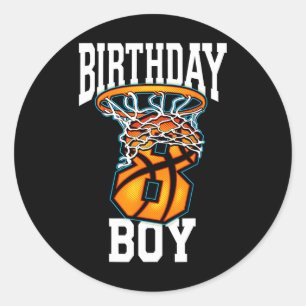 8th Birthday Bysketbyll 8 Years Old Kids Gift 1 Classic Round Sticker