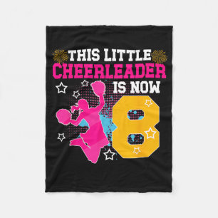 8th Birthday Cheer Girl Eight Year Old Cheerleader Fleece Blanket