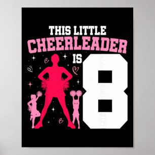 8th Birthday Cheerleading Girl Eight Year Old Chee Poster