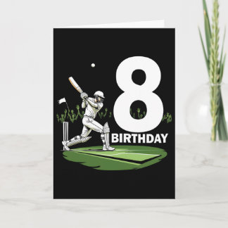 8th Birthday Cricket Lover Fun Design Card