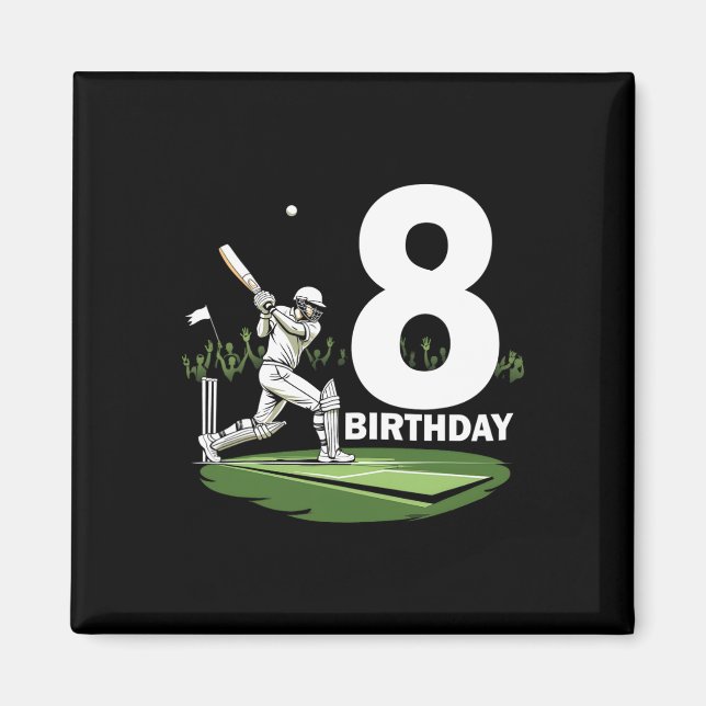8th Birthday Cricket Lover Fun Design  Magnet (Front)