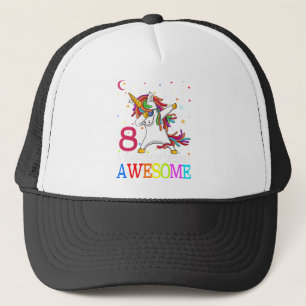 8th Birthday Dabbing Unicorn Party Gift 8 Years Trucker Hat
