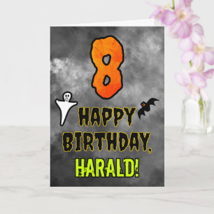 8th Birthday: Eerie Halloween Theme + Custom Name Card