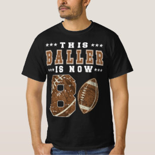 8th Birthday Football Boy Eight Year Old Football T-Shirt