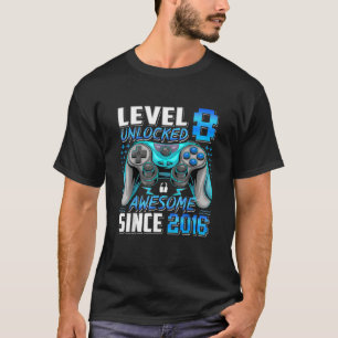 8th Birthday Gamer Boys Teen 8 Year Old Video Game T-Shirt