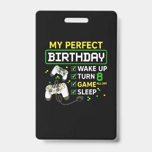 8th Birthday Gaming Boy Birthday gift for gamer Badge