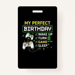 8th Birthday Gaming Boy Birthday gift for gamer Badge