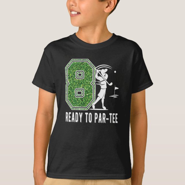8th Birthday Gift Golf Player 8 Year Old Boy T-Shirt (Front)