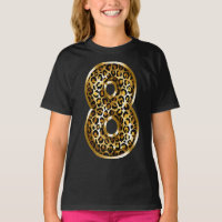 8th Birthday Gift Leopard Animal Print Kids Eight
