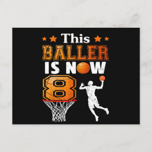8th birthday Gift This Baller Is Now 8  Postcard