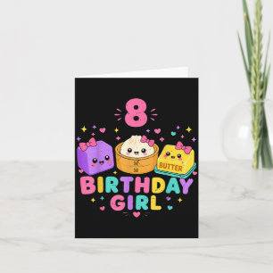 8th Birthday Girl Dumpling Squishy 8 Years Old Card