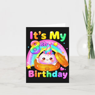 8th birthday girl kawaii dumpling anime party 8 card
