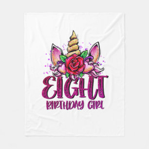 8th Birthday Girl Shirt 8 Year Old Girl Birthday G Fleece Blanket
