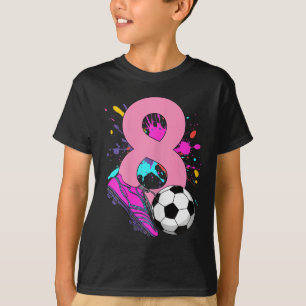 8th Birthday Girl Soccer Player Footll 8 Years Old T-Shirt