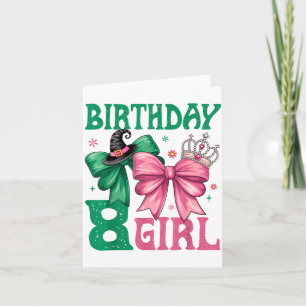 8th Birthday Girl Witch Nk Green 8 Year Old Birthd Card