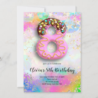 8th Birthday Girls Invitation