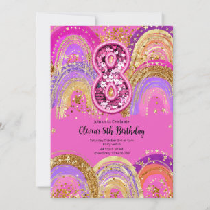 8th Birthday Girls Invitation