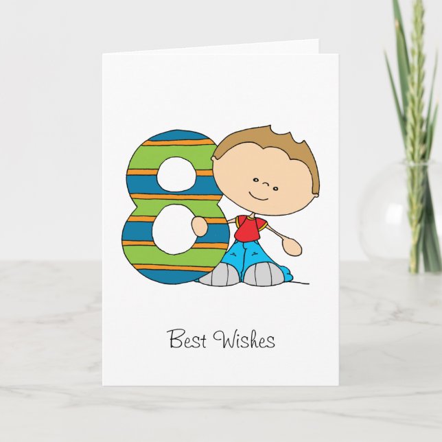 8th Birthday - Greetings card - Boy (Front)