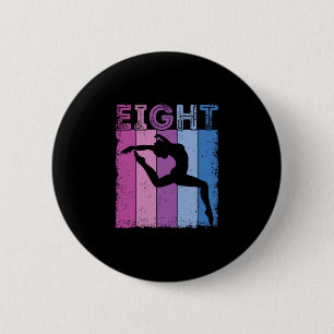 8th Birthday Gymnastics 8 Years Dancing Girl Gymna 2 Inch Round Button