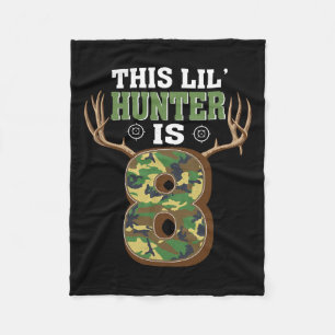 8th Birthday Hunting Deer 8 Year Old Hunter  Fleece Blanket