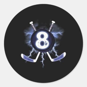 8th Birthday - Ice Hockey 8 Years Old Gift  Classic Round Sticker