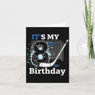 8th Birthday Ice Hockey Birthday Boy For 8 Year Card