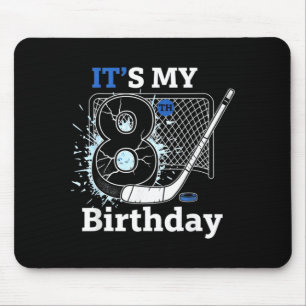8th Birthday Ice Hockey Birthday Boy For 8 Year Mouse Pad