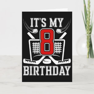 8th Birthday Ice Hockey Boy 8 Year Old Ice Hockey  Card